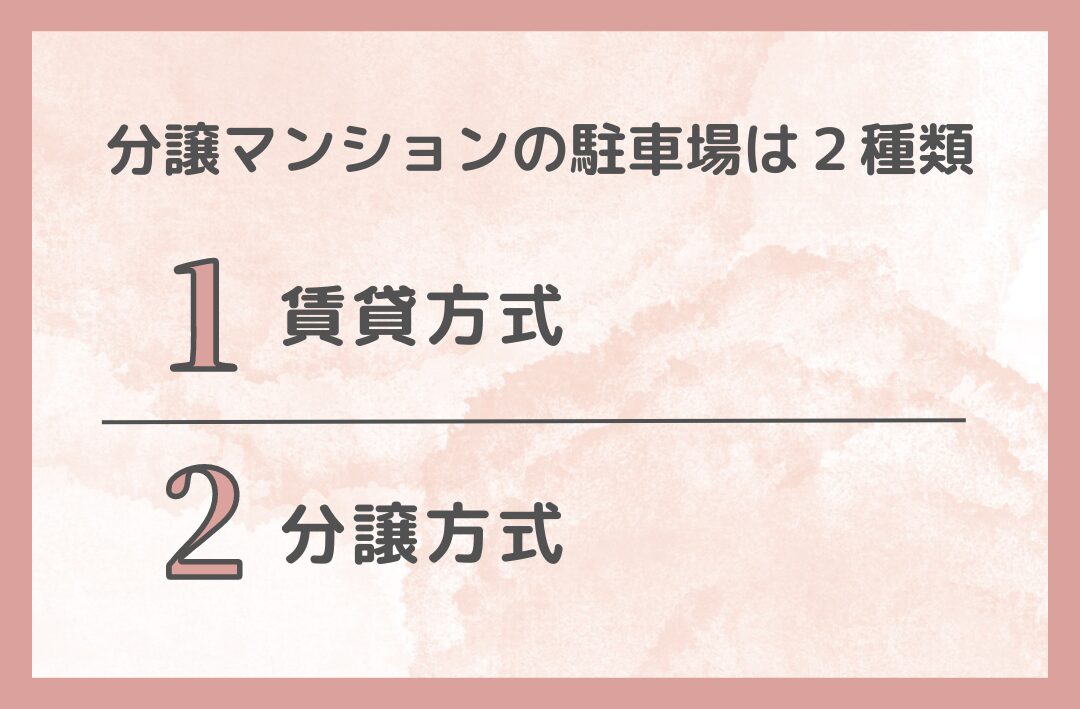 分譲マンションの駐車場は２種類
