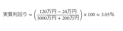 シミュレーション計算式実質利回り