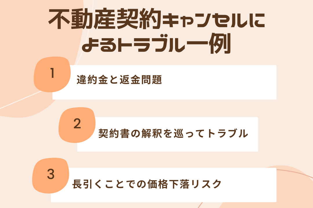 不動産契約キャンセルによるトラブル一例